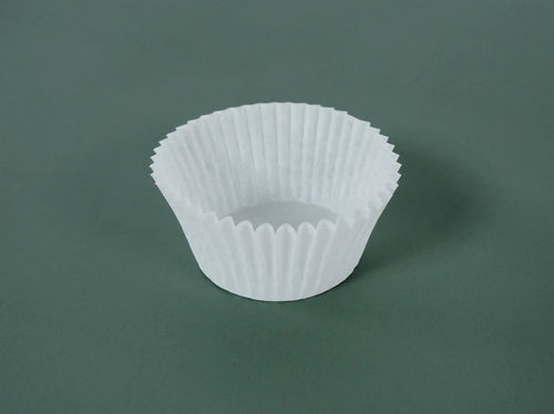 2"x1.25" White Standard, PFAS Free, Greaseproof Fluted Cupcake Liner 1000ct SKU 80018