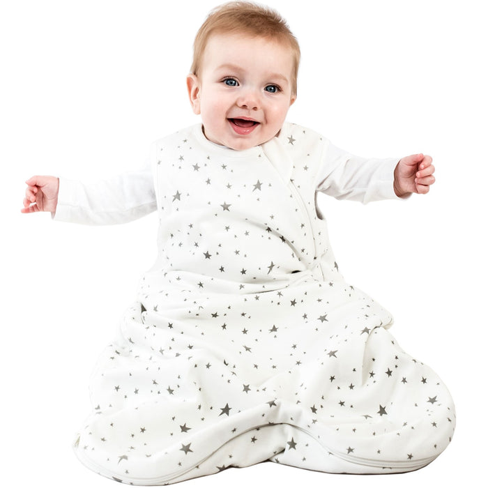 4 Season Classic Baby Sleeping Bag, Merino Wool & Organic Cotton, Star White