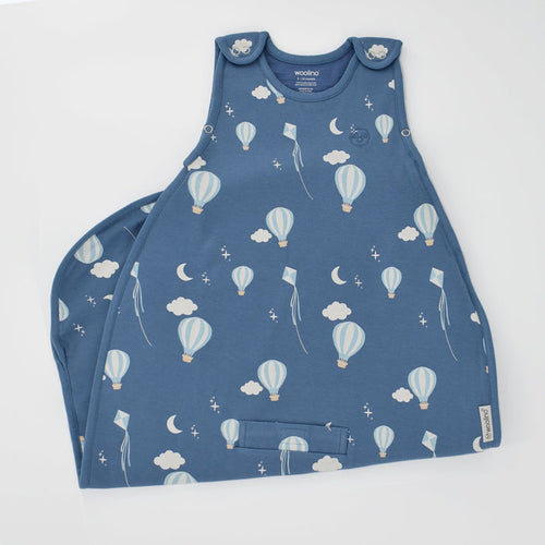 4 Season Ultimate Baby Sleep Bag, Merino Wool & Organic Cotton, 2 Months - 2 Years, Hot Air Balloon