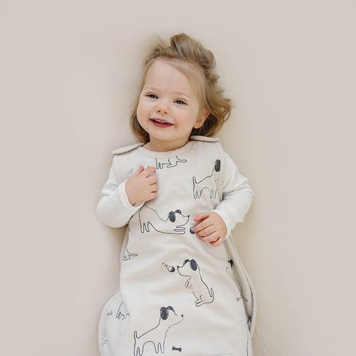 4 Season Ultimate Baby Sleep Bag, Merino Wool & Organic Cotton, 2 Months - 2 Years, Puppy