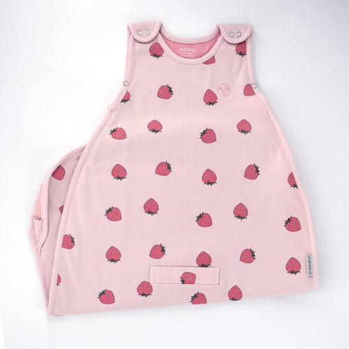 4 Season Ultimate Baby Sleep Bag, Merino Wool & Organic Cotton, 2 Months - 2 Years, Strawberry