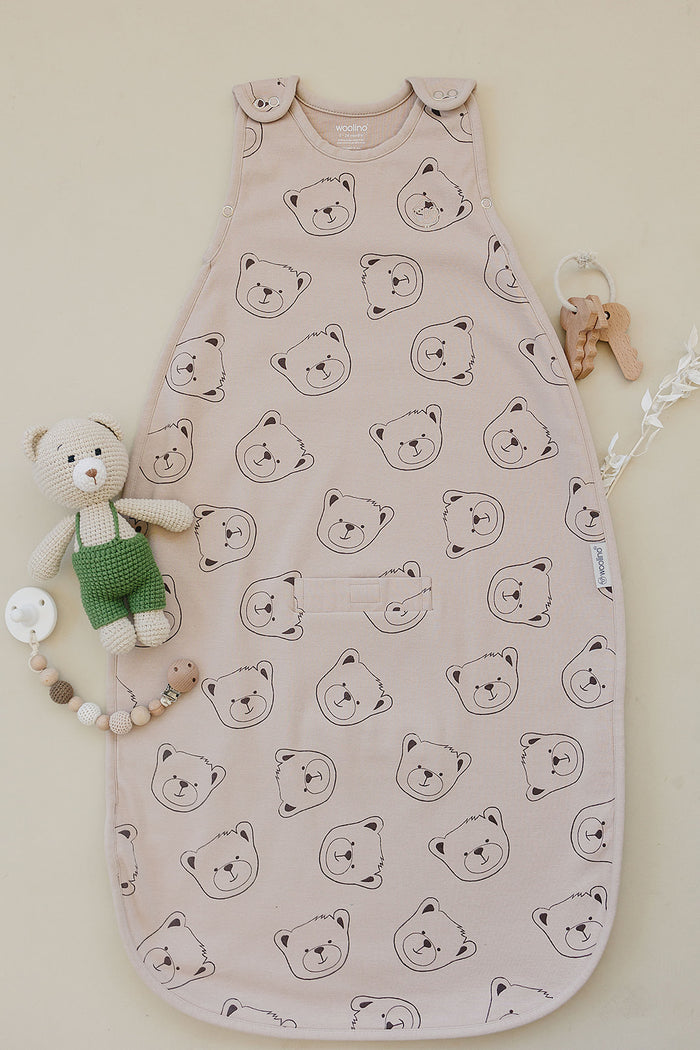 4 Season Ultimate Toddler Sleep Bag, Merino Wool & Organic Cotton, 2 - 4 Years, Teddy Bear