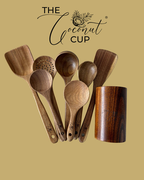 8-Piece Wooden Cooking Utensil Set