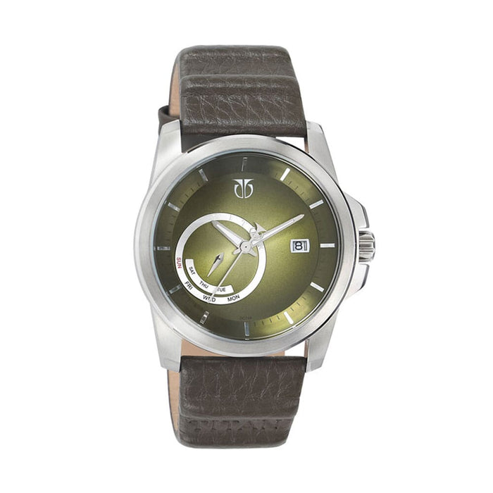9465SL01 Titan Retro date leather strap casual watch