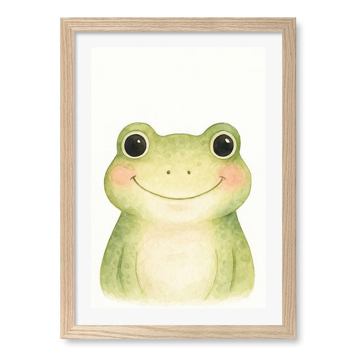 A4 (21 x 29.7cm) / Natural Oak Frame / White Border