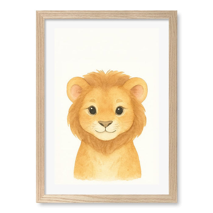 A4 (21 x 29.7cm) / Natural Oak Frame / White Border