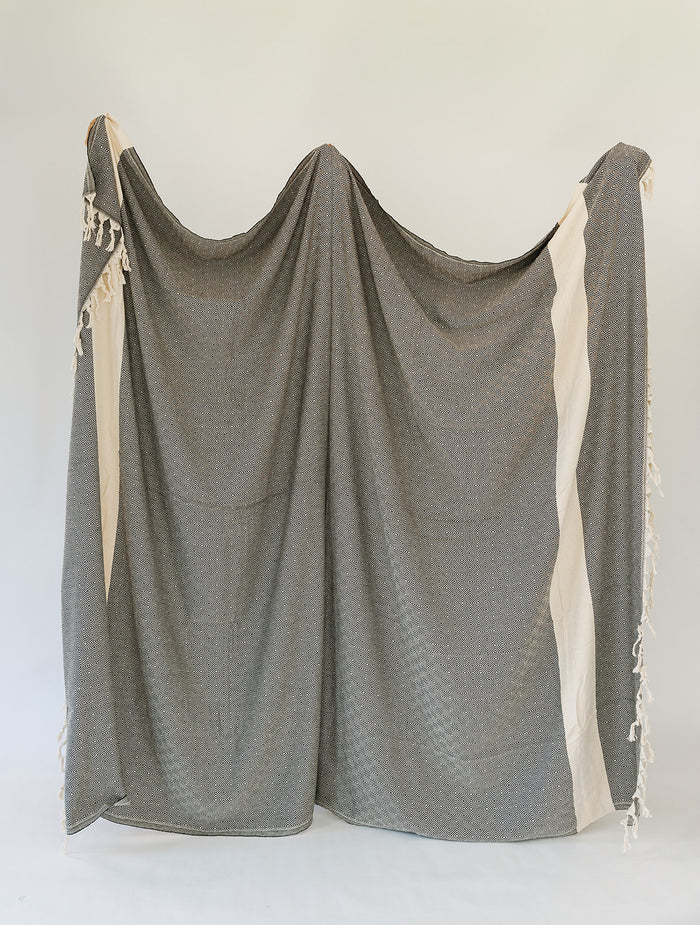 Black and White Diamond Turkish Blanket