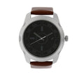 Black Dial Brown Leather Strap Watch
