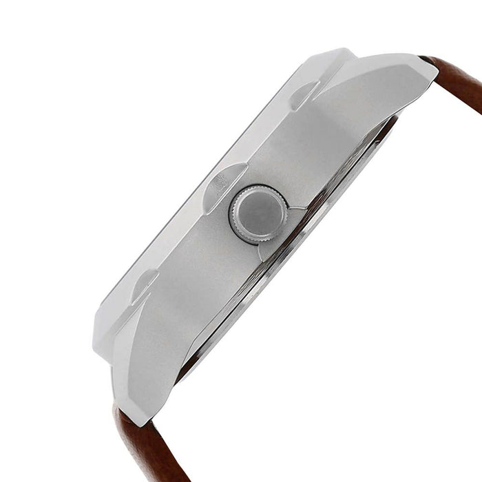 Black Dial Brown Leather Strap Watch