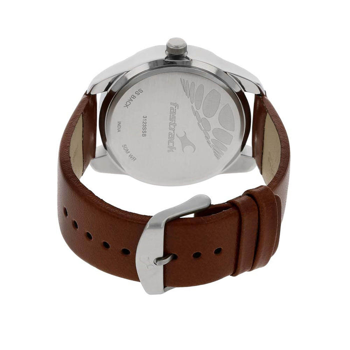 Black Dial Brown Leather Strap Watch