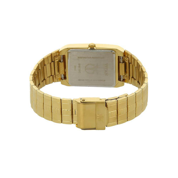 Black Dial Golden Metal Strap Watch