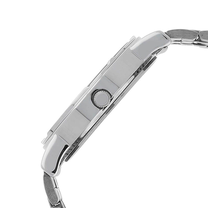 Black Dial Stainless Steel Strap Watch 1639SM02, Silver, bracelet