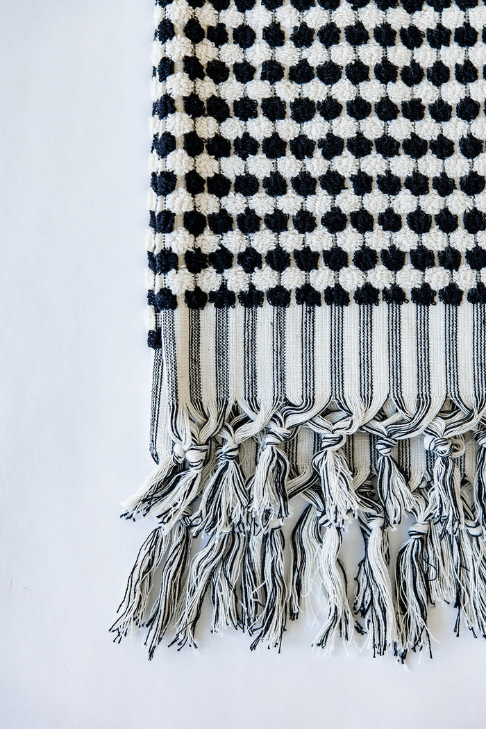 Black & White Pom Pom Hand Towel Bundle