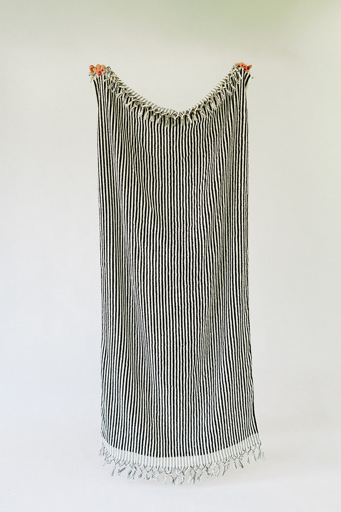 Black & White Striped Cloud Towel