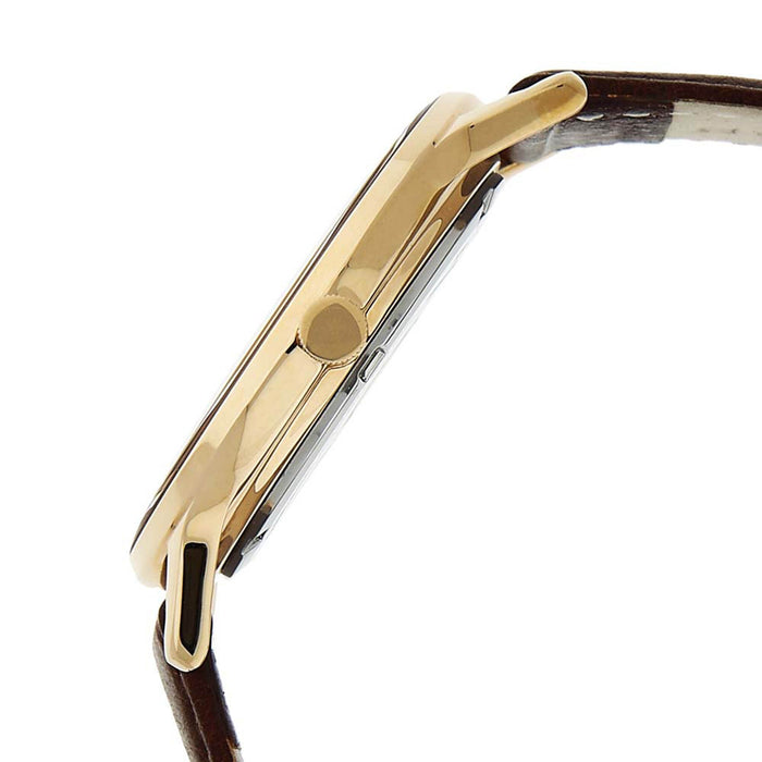 Champagne Dial Leather Strap Watch 1672WL01