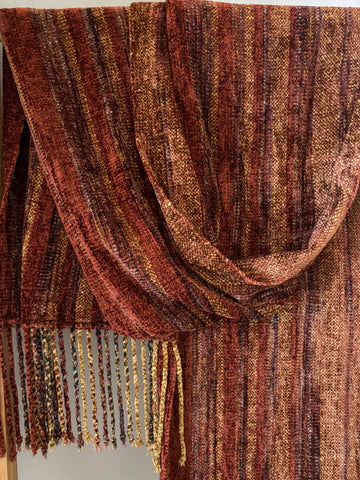 Chenille Bliss Scarf in Red Maple