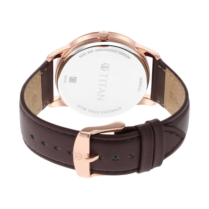 Crescent Anthracite Dial Leather strap watch