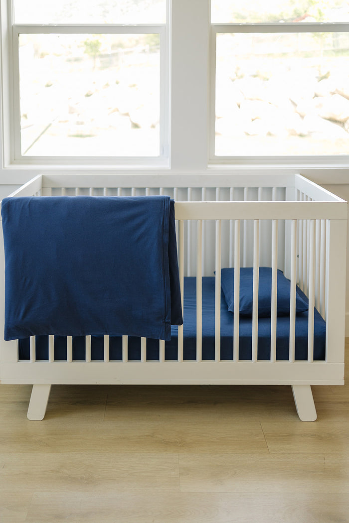 Ecolino® Duvet Cover, 100% Organic Cotton, Crib or Toddler, Navy Blue