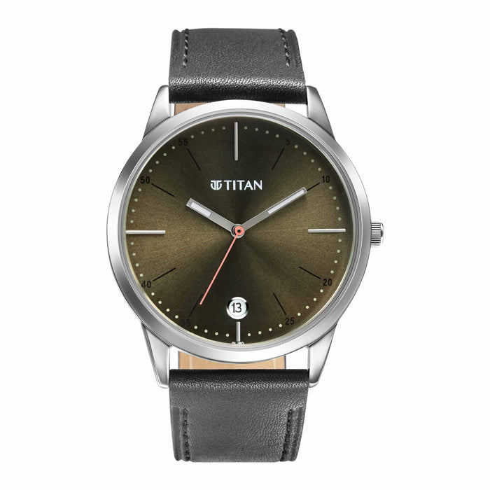 Elmnt Brown Dial Leather Strap Watch