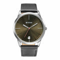 Elmnt Brown Dial Leather Strap Watch
