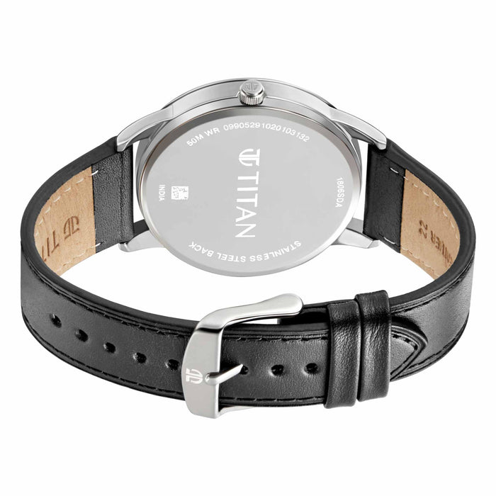 Elmnt Brown Dial Leather Strap Watch
