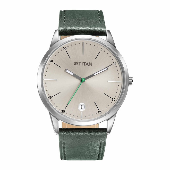 Elmnt Warm Grey  Dial Leather Strap Watch