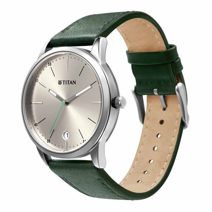 Elmnt Warm Grey  Dial Leather Strap Watch