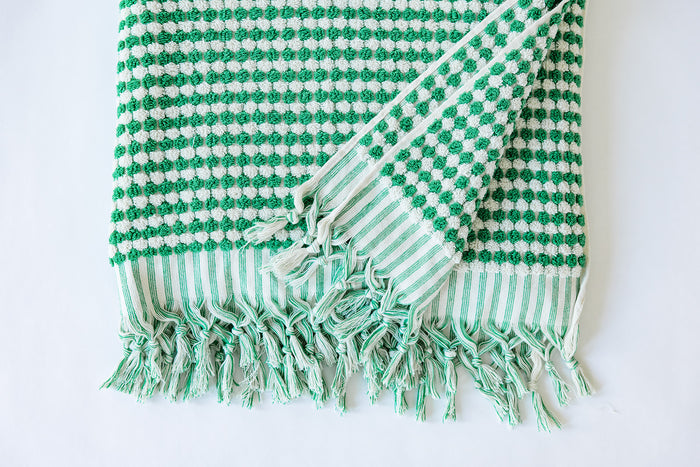 Emerald Pom Pom Cloud Towel