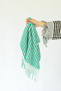 Emerald Striped Hand Towel