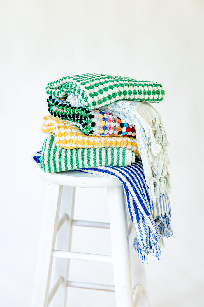 Emerald Striped Hand Towel