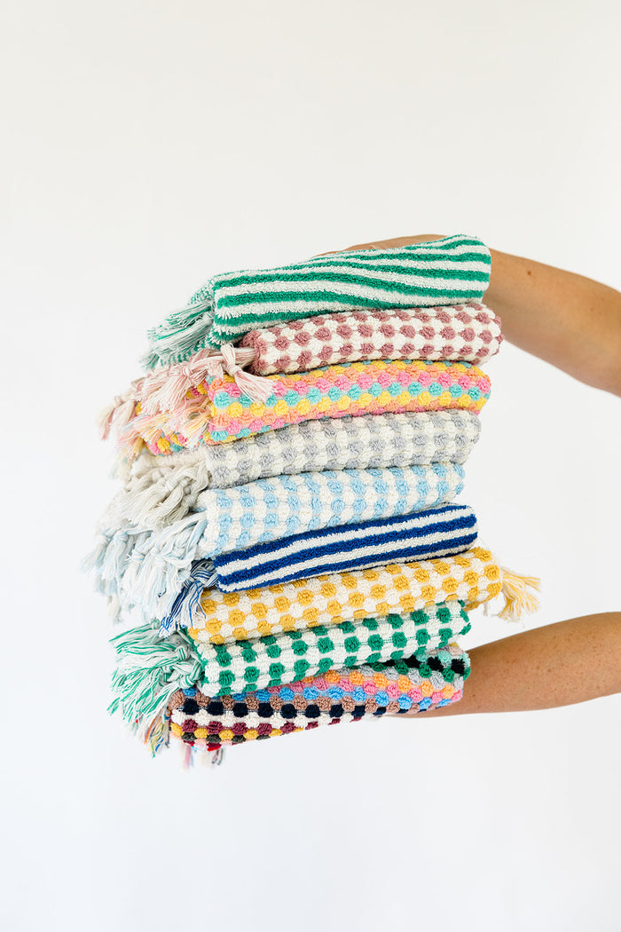 Emerald Striped Hand Towel