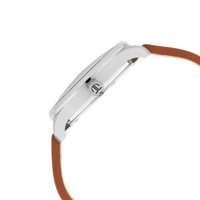 Evoke Blue Dial Tan Leather Strap Watch