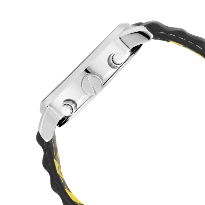 FastFit Watch with Black Dial and Leather Strap