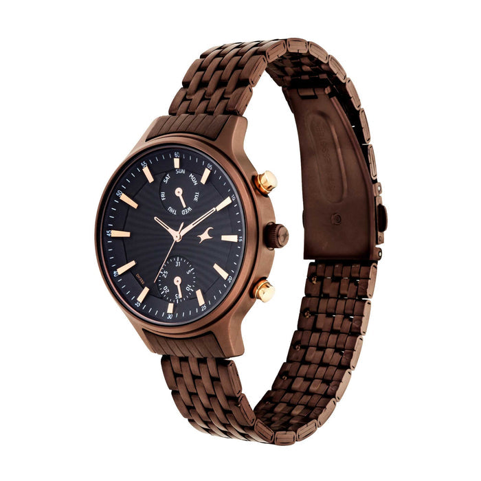 Fastrack  - Ruffles Black Dial Stainless Steel Strap Watch