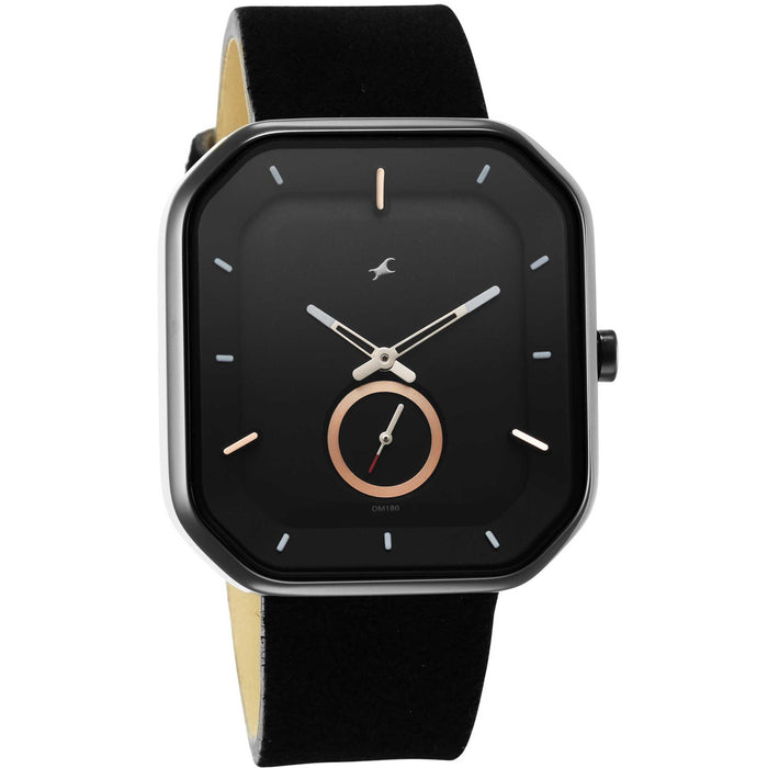 Fastrack After Dark Analog Black Dial Men's Watch-3272NL01, Black, strap