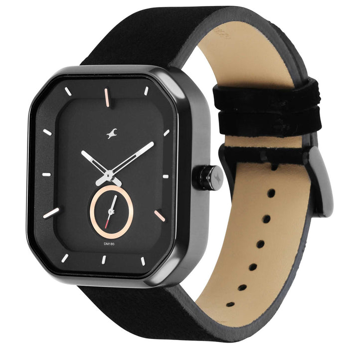 Fastrack After Dark Analog Black Dial Men's Watch-3272NL01, Black, strap