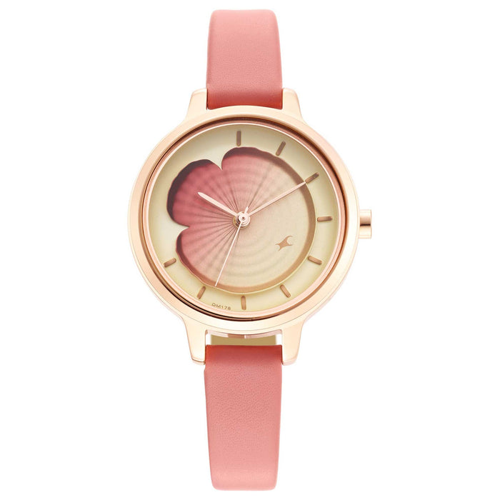 Fastrack Analog Red Dial Women's Watch-6264WL01, Pink, strap