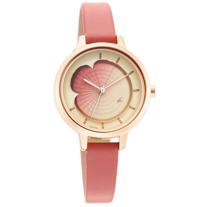 Fastrack Analog Red Dial Women's Watch-6264WL01, Pink, strap