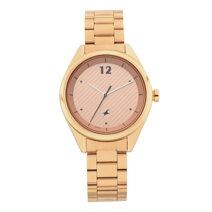 Fastrack Analog Rose Gold Dial Women's Watch-6215WM01, Rose Gold