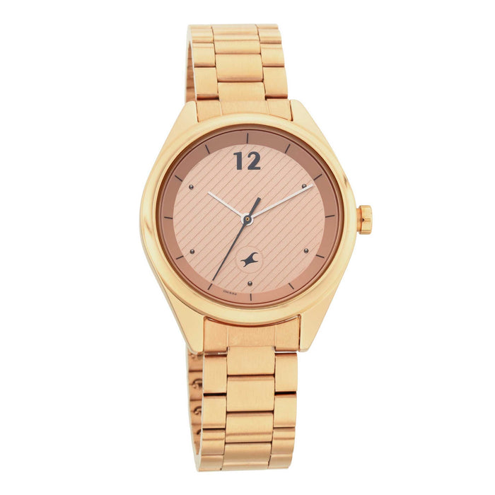 Fastrack Analog Rose Gold Dial Women's Watch-6215WM01, Rose Gold