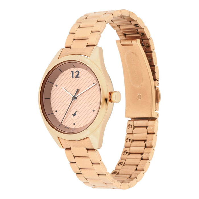 Fastrack Analog Rose Gold Dial Women's Watch-6215WM01, Rose Gold