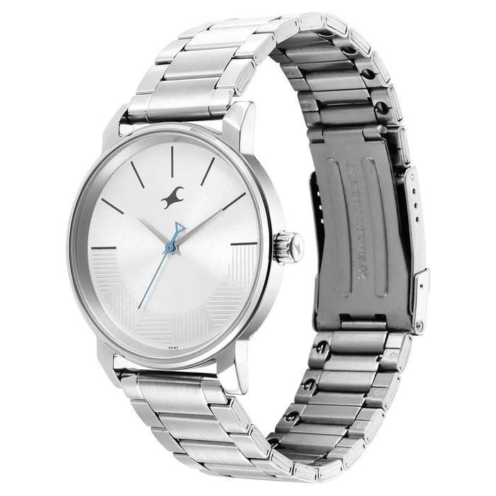 Fastrack Analog Silver Dial Men's Watch-3291SM02, IPS