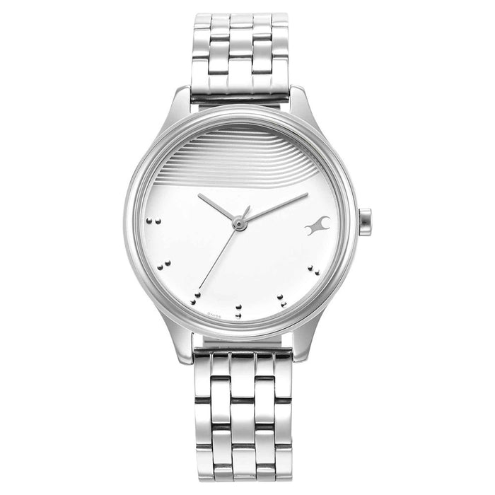 Fastrack Analog Silver Dial Women's Watch-6280SM01, IPS