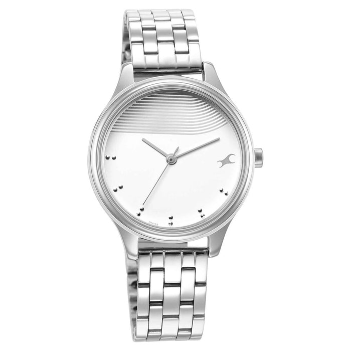 Fastrack Analog Silver Dial Women's Watch-6280SM01, IPS