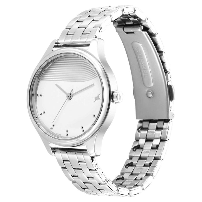 Fastrack Analog Silver Dial Women's Watch-6280SM01, IPS