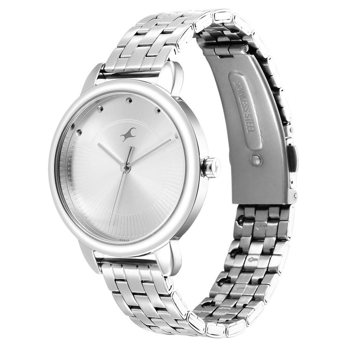 Fastrack Analog Silver Dial Women's Watch-6282SM01, IPS