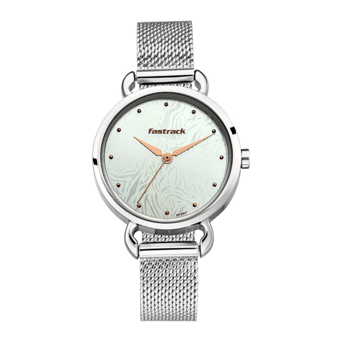 Fastrack  Animal Print Watch with Silver Dial
