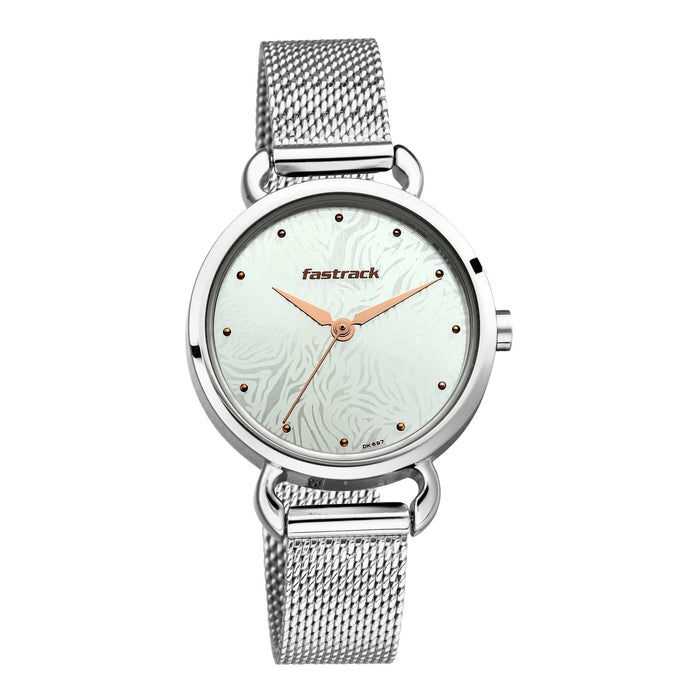 Fastrack  Animal Print Watch with Silver Dial