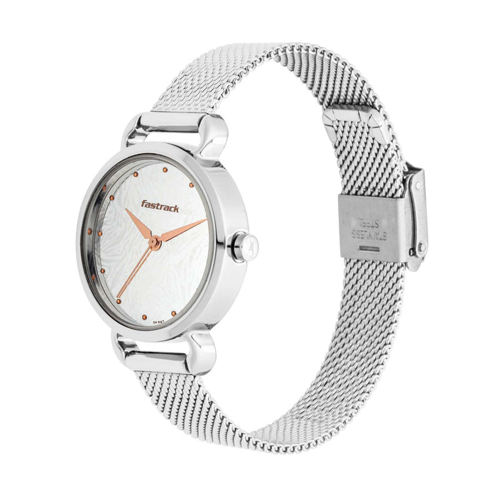 Fastrack  Animal Print Watch with Silver Dial