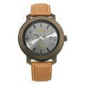 Fastrack Bare Basics Quartz Analog with Date Grey Dial Leather Strap Watch for Guys